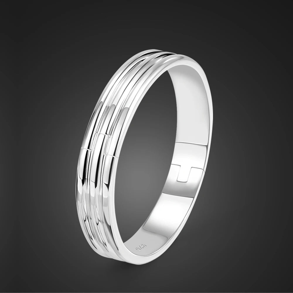 New Simple 100% 925 Sterling Silver Original Geometric Charm Bracelet Women & Men Bangle Jewelry Gift for Girlfriend
